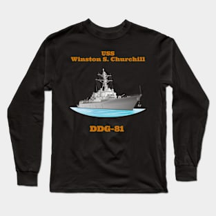 Winston S. Churchill DDG-81 Destroyer Ship Long Sleeve T-Shirt